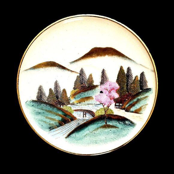 Ikebana Vintage Gift Basket Kyoto Tea Cup Saucer - Picture 3 of 11